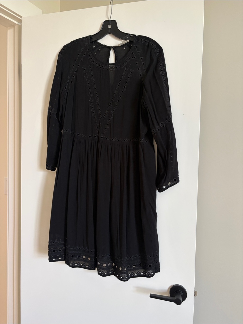 Wilfred Black Eyelet Mini Dress